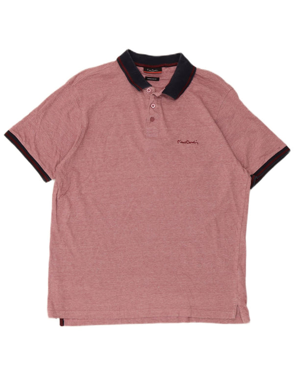 Pierre Cardin Rugby poloshirt til mænd Medium Pink Flecked Bomuld