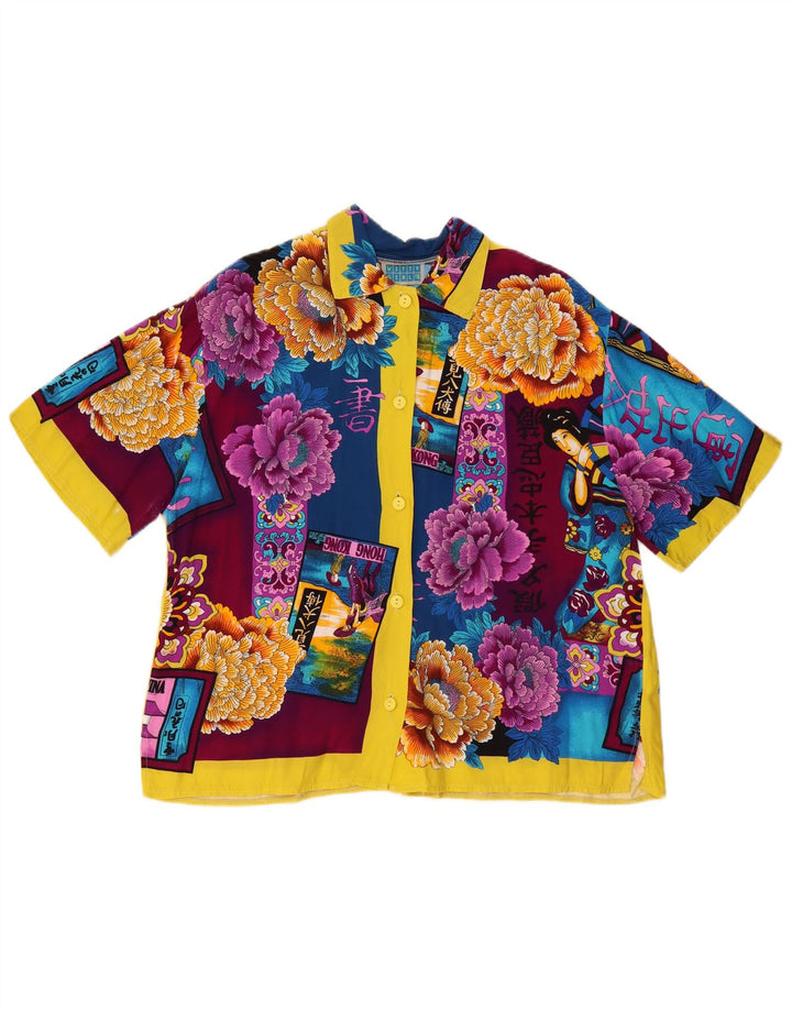 WITTY GIRL Dame Oversized skjortebluse UK 14 Medium Multicolored Floral