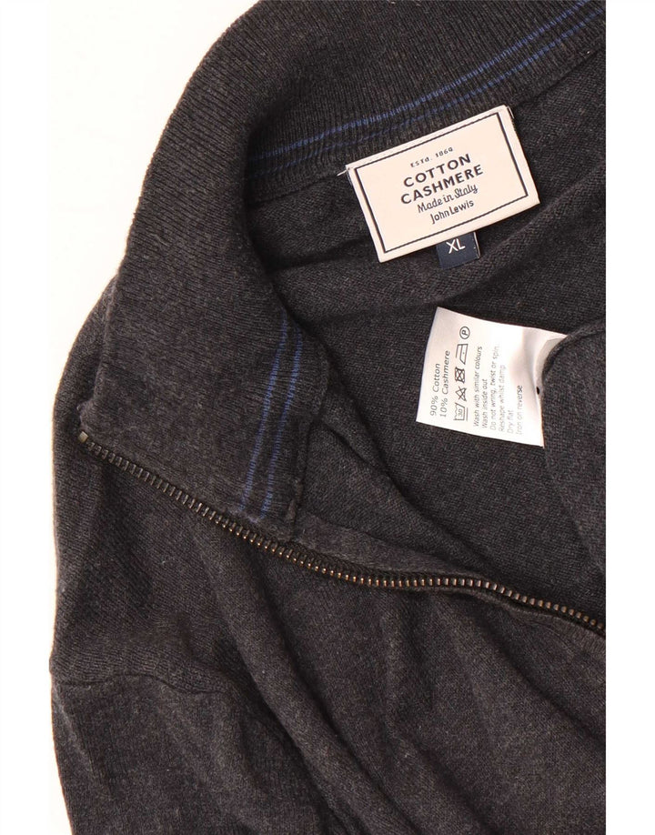 John Lewis Herre sweater med lynlåshals XL grå bomuld