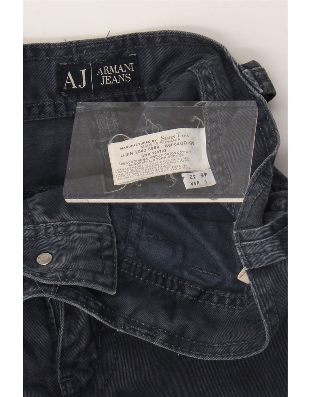 ARMANI Herre Loose Fit Casual Bukser IT 48 Medium W32 L30 Marineblå