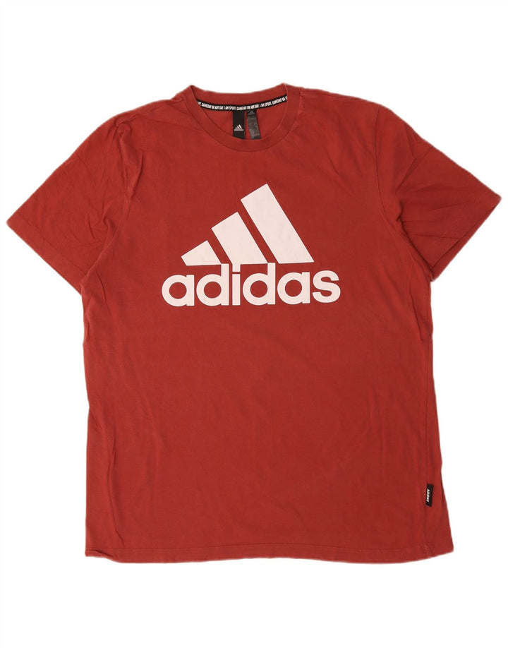 ADIDAS Grafisk T-shirt top til mænd, stor rød bomuld