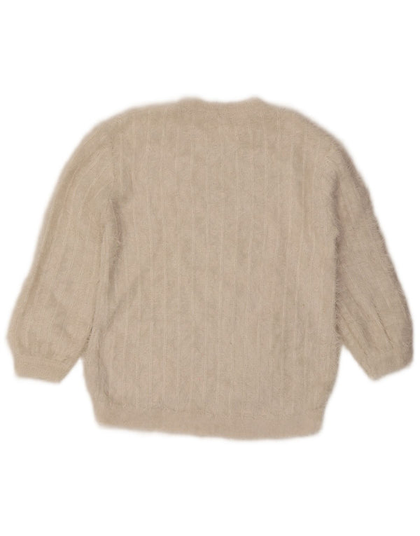 Zara Girls Crew Neck Jumper Sweater 9-10 år Off White Nylon