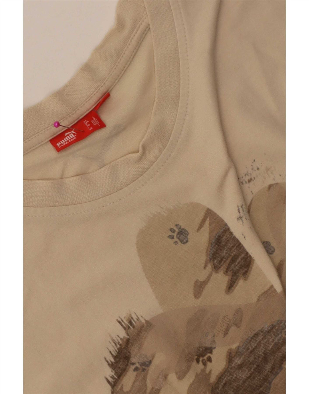 Puma Herre Grafisk T-Shirt Top Stor Beige