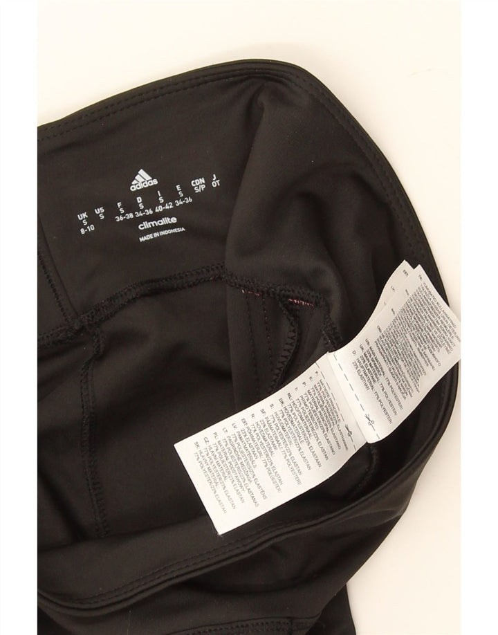 Adidas Womens Climalite Leggings UK 8/10 Small Black Polyester
