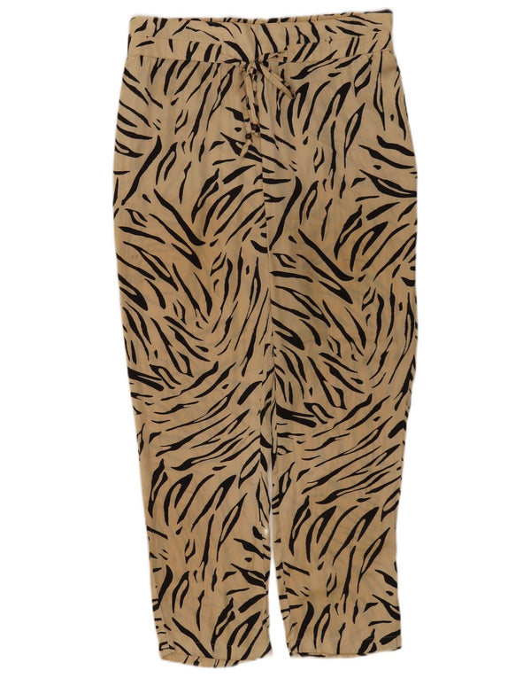 Marks & Spencer Damebukser UK 10 Small W30 L26 Beige Animal Print