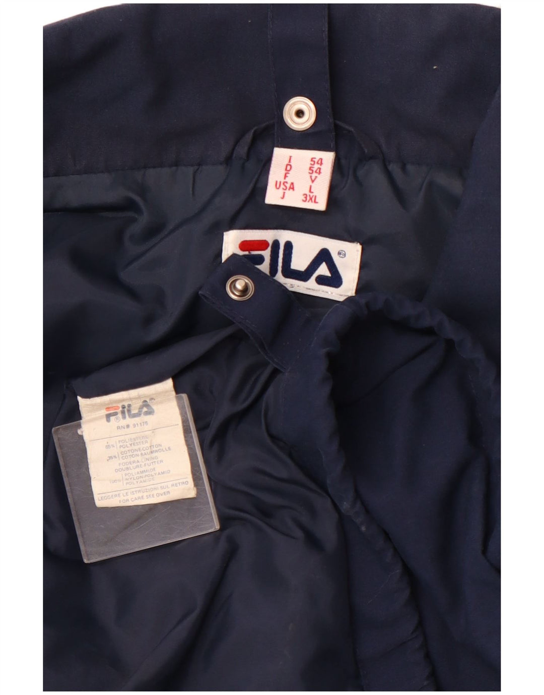 FILA Regnjakke til mænd UK 40 Large Navy Blue Polyester