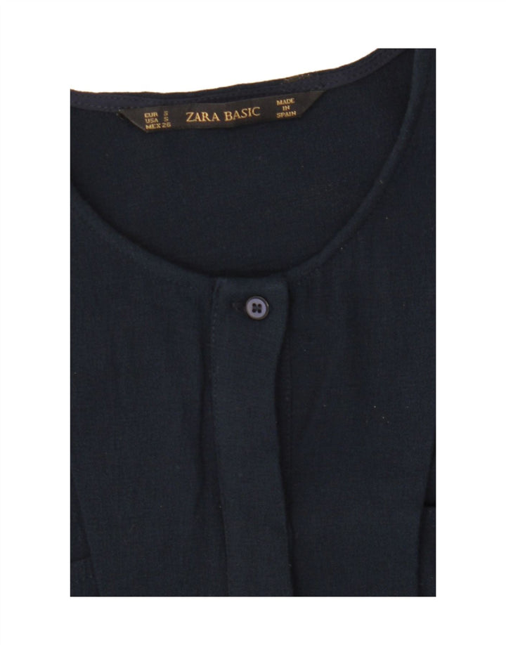 ZARA Womens A-Line Dress UK 10 Small Navy Blue Vintage Zara and Second-Hand Zara from Messina Hembry 