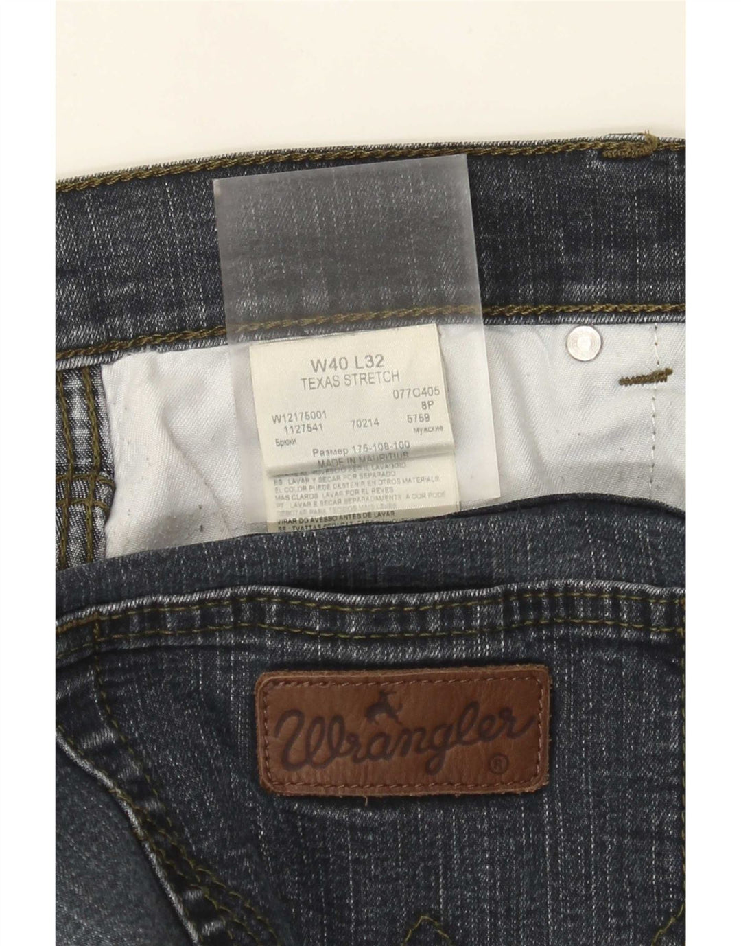 Wrangler Herre Texas Stretch Straight Jeans W40 L32 Blå Bomuld