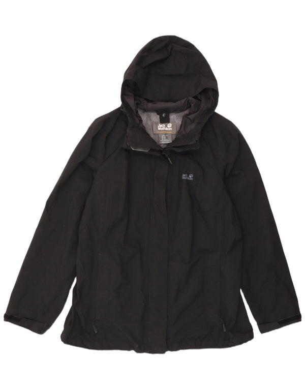 Jack Wolfskin Dame Hættevindjakke UK 18 XL Sort Polyamid