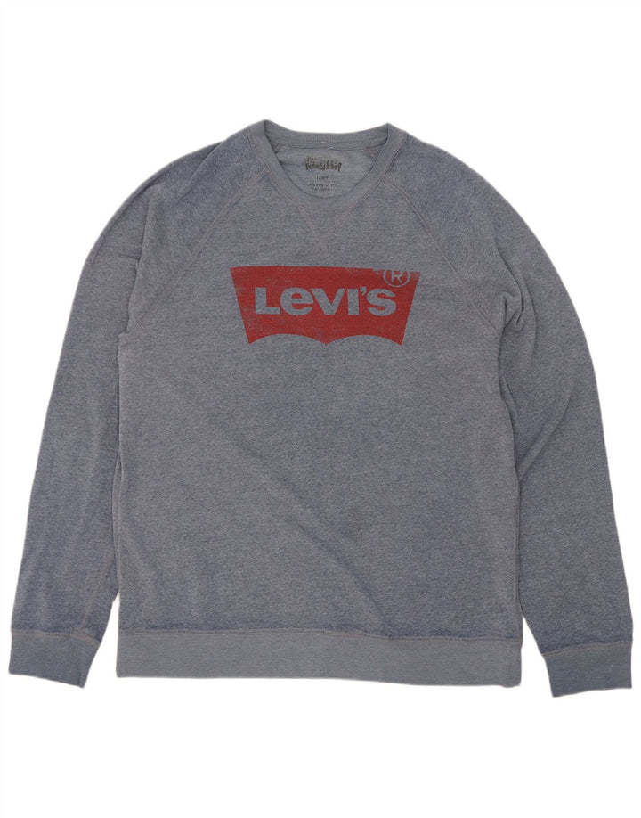 Levi's Grafisk sweatshirt til mænd, stor blå polyester