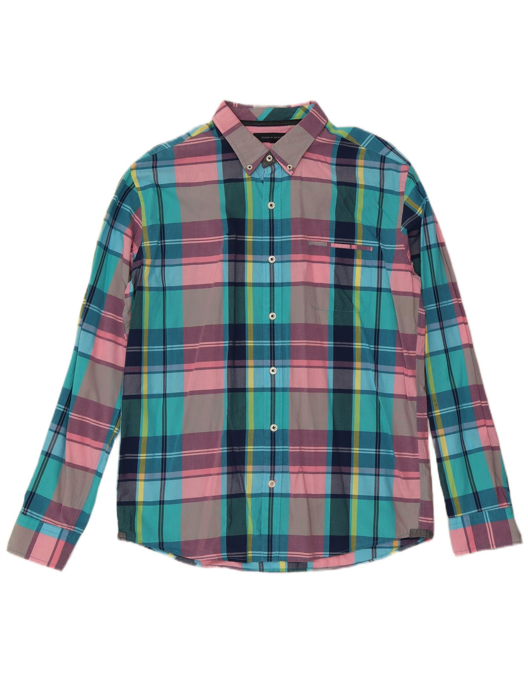 Tommy Hilfiger Herre Vintage Fit skjorte Stor flerfarvet ternet bomuld