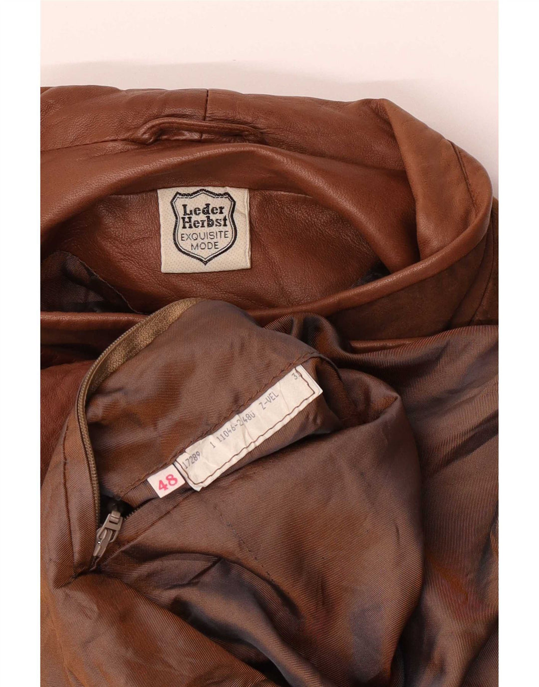 Leder Herbst Dame Læderjakke UK 18 XL Brun Klassisk