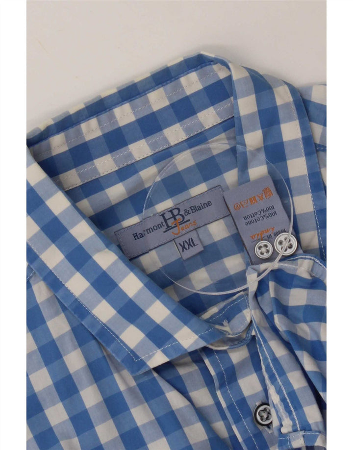 Harmont & Blaine Herreskjorte 2XL Blå Gingham Bomuld