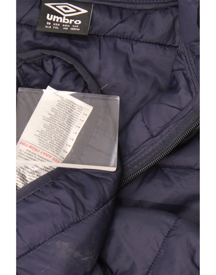 UMBRO Boys Polstret Gilet 13-14 år XL Navy Blue Nylon