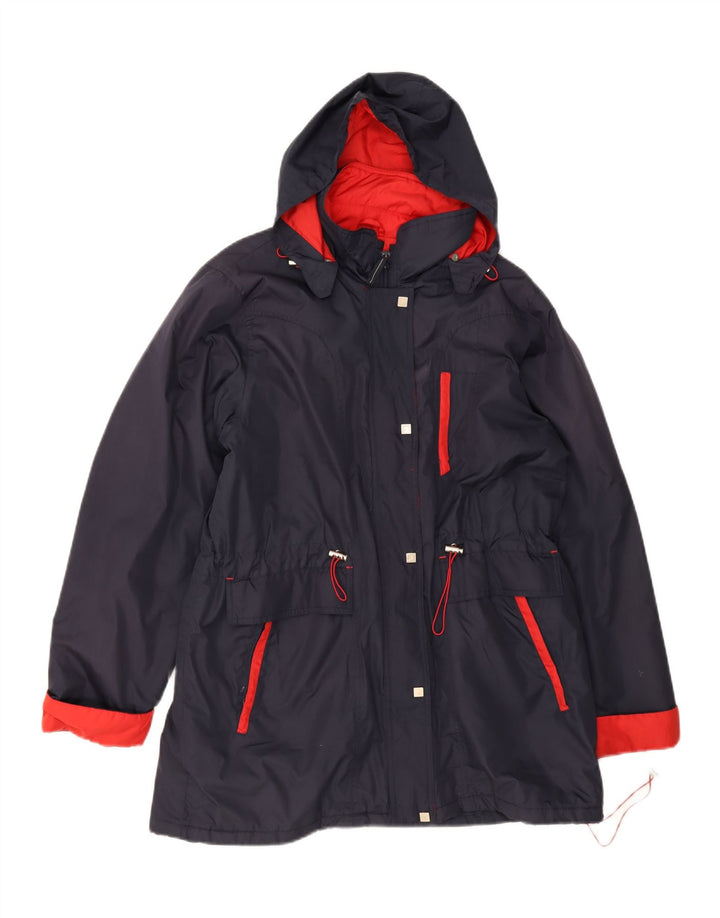 CLASSICS Womens Hooded Windbreaker Coat UK 18 XL Navy Blue