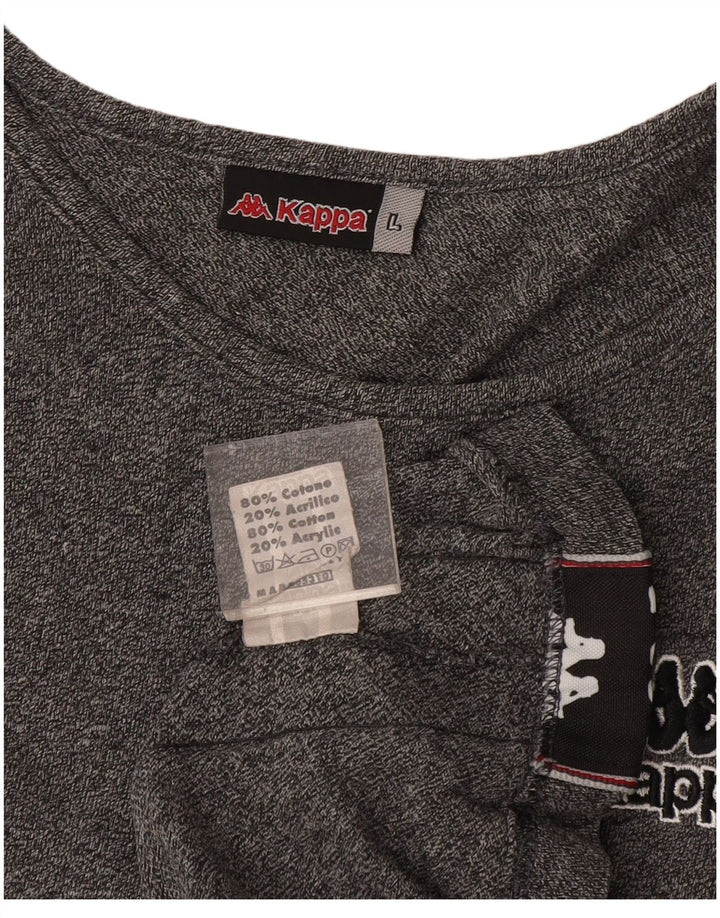 Kappa Herre grafisk vest Top Stor Sort Flecked Bomuld