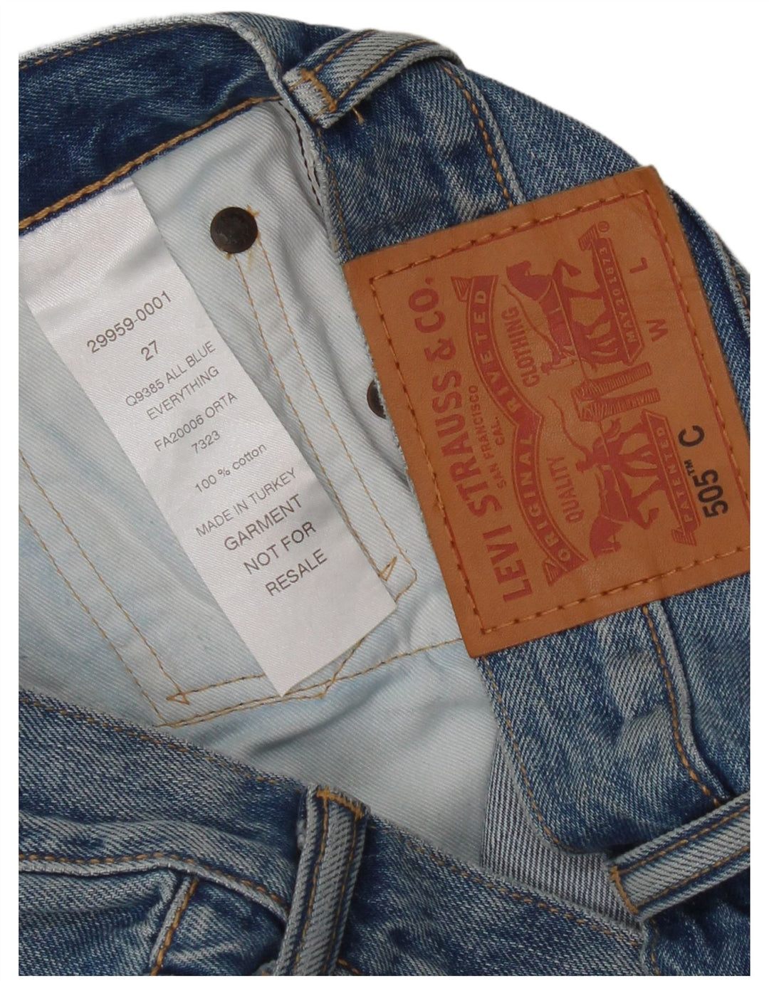 Levi's Womens 505 denimshorts W27 Små blå bomuld