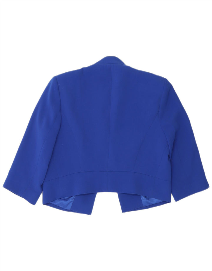 Hobbs Dame 3/4-ærmet Bolero-jakke UK 12 Medium Blue Polyester