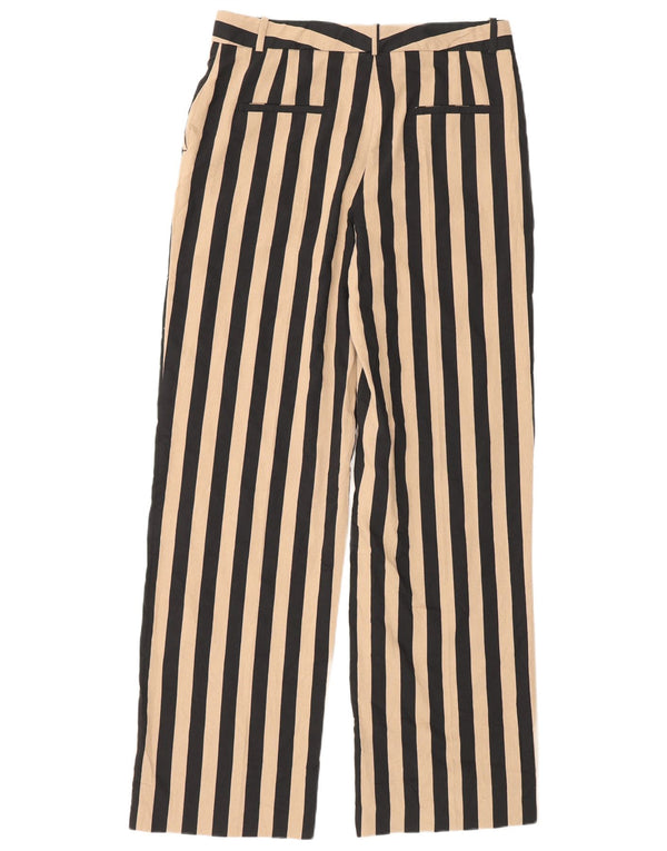 Zara Dame Højtaljede Lige Chinobukser Medium W28 L32 Beige Stribet