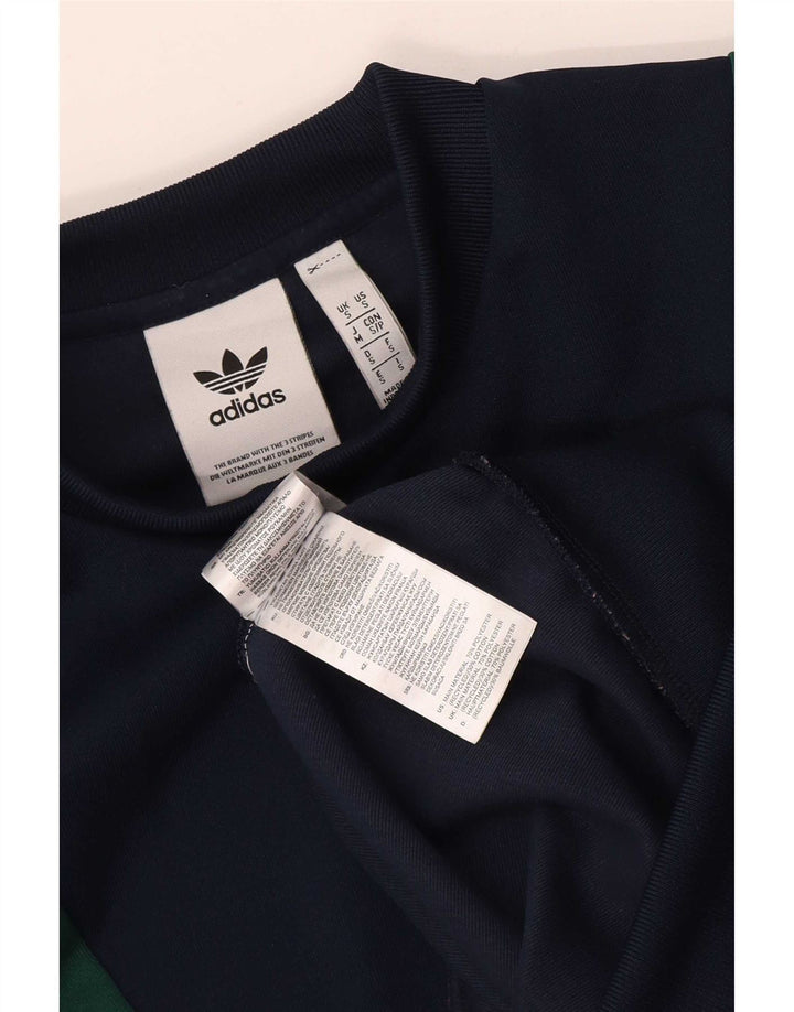 Adidas grafisk sweatshirt til mænd, lille marineblå colourblock polyester