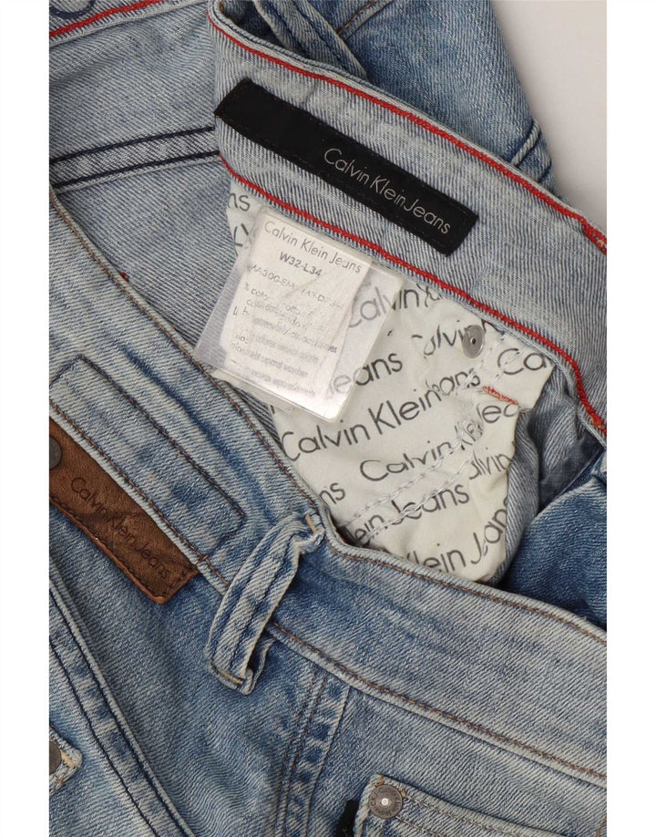 Calvin Klein Straight Jeans til mænd W32 L34 Blå Bomuld