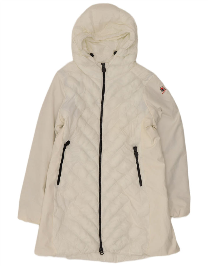 Invicta Dame Hætte Polstret Frakke UK 18 XL Hvid Polyester