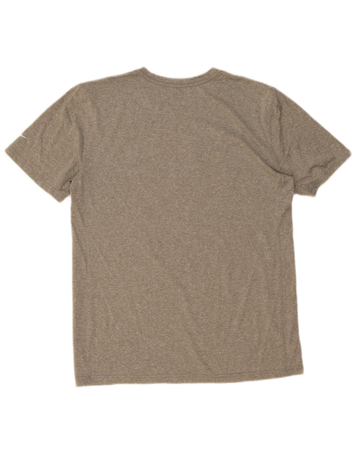 NIKE Herre Dri Fit grafisk T-shirt Top Medium Grøn Flecked