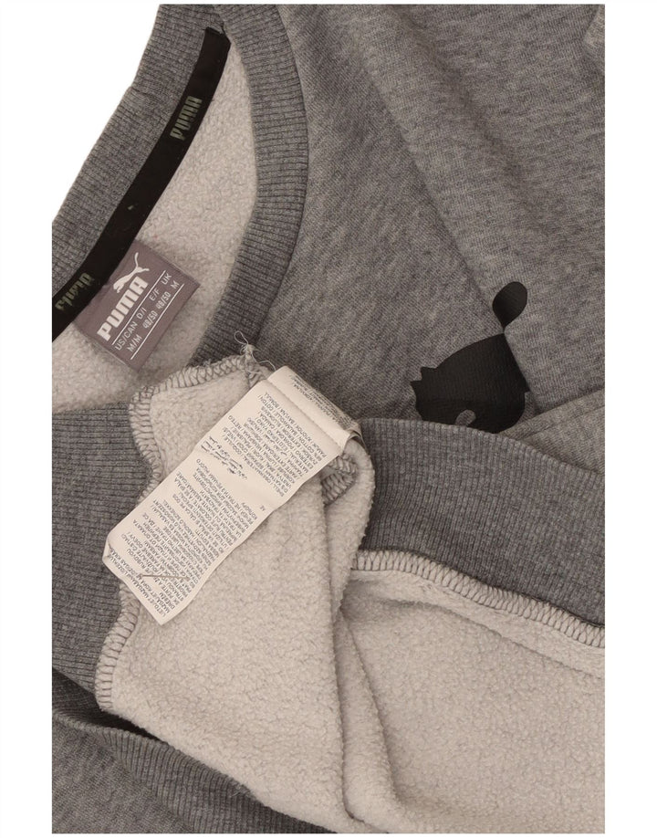 Puma Herre grafisk sweatshirt Jumper Medium Grey Flecked Bomuld