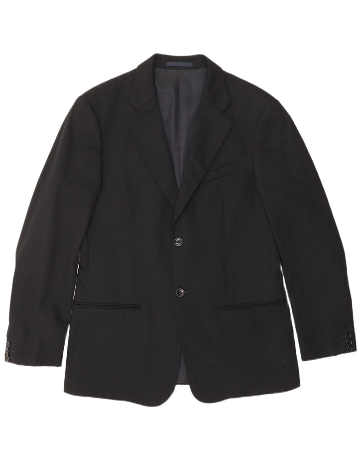 ARMANI COLLEZIONI Mens 2 Button Blazer Jacket IT 48 Medium Black Striped