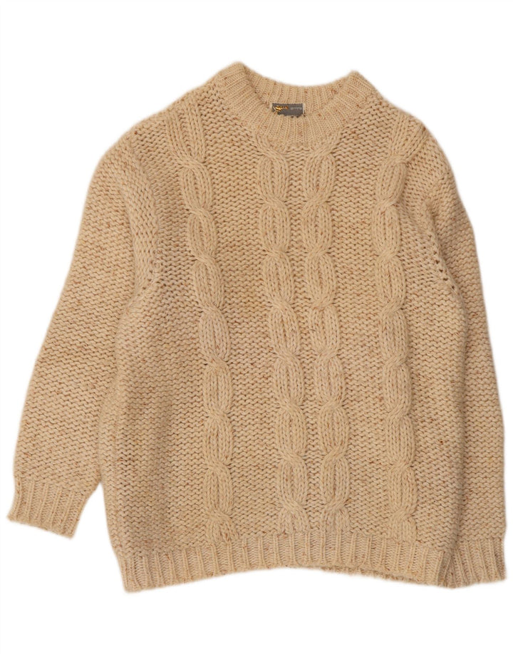 VINTAGE Dame sweater med rund hals DK 16 Stor Off White