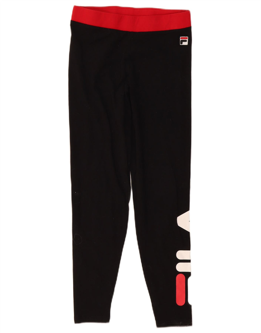 Fila Kvinders Grafiske Leggings UK 8 Small Black Bomuld
