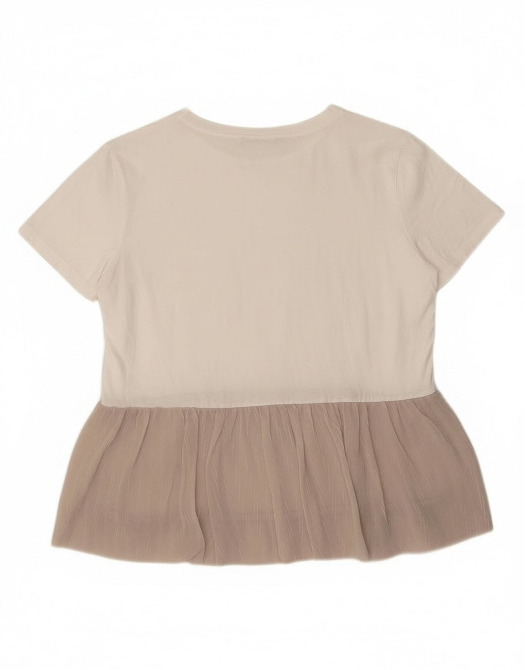 ZARA Damebluse Top UK 14 Medium White Colourblock