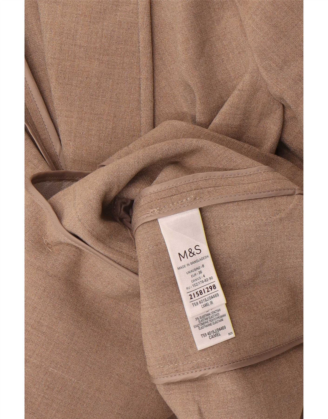 Marks & Spencer Dame Dobbeltradet Blazer Jacket UK 8 Small Beige