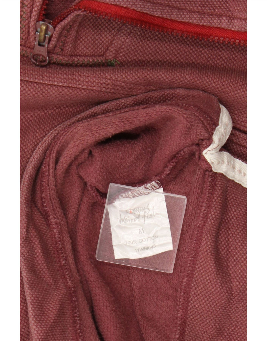Weird Fish Herre Zip Neck Sweatshirt Jumper Medium Brun Bomuld