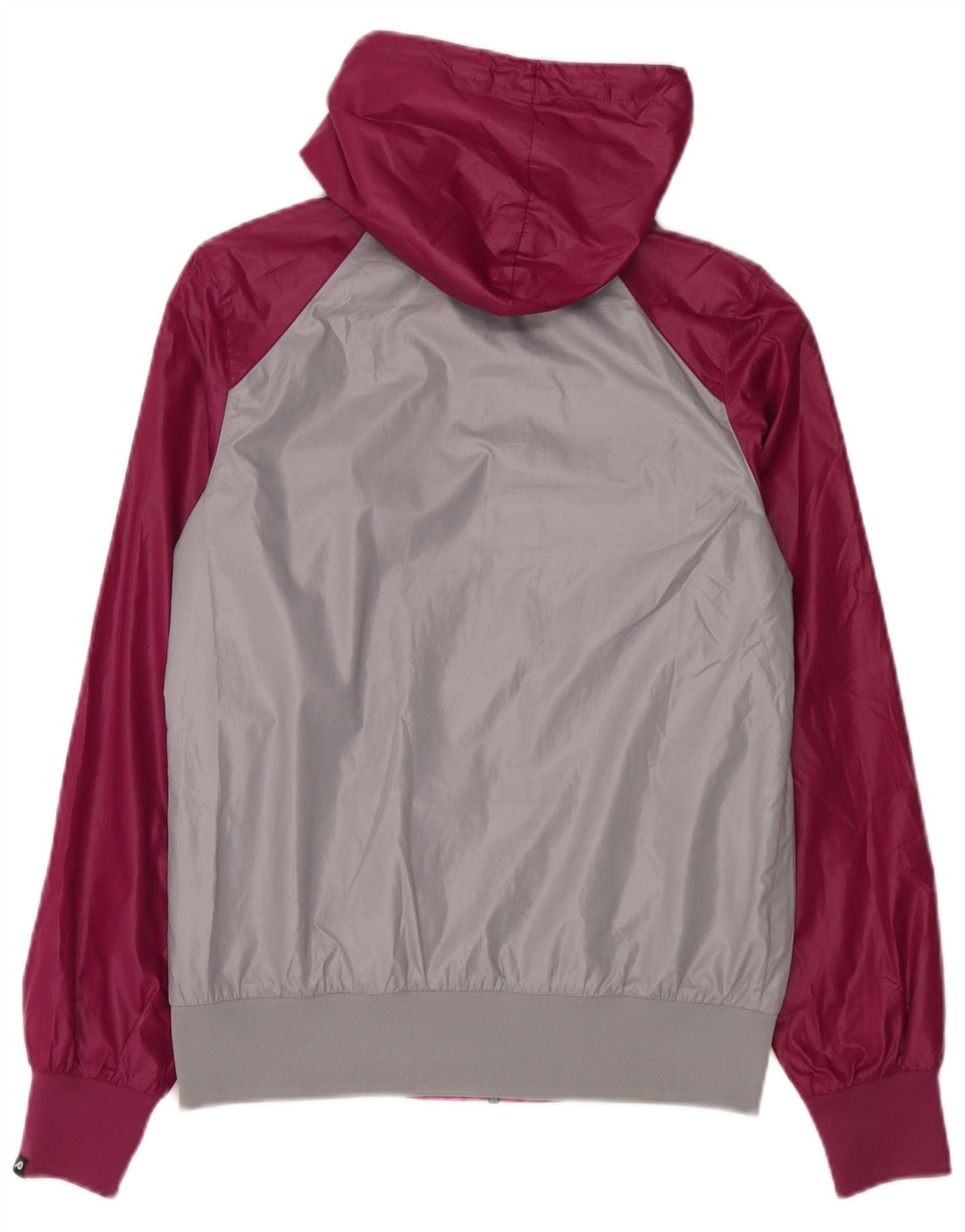 Nike Regnjakke med hætte til kvinder UK 14 Medium Pink Colourblock Polyester