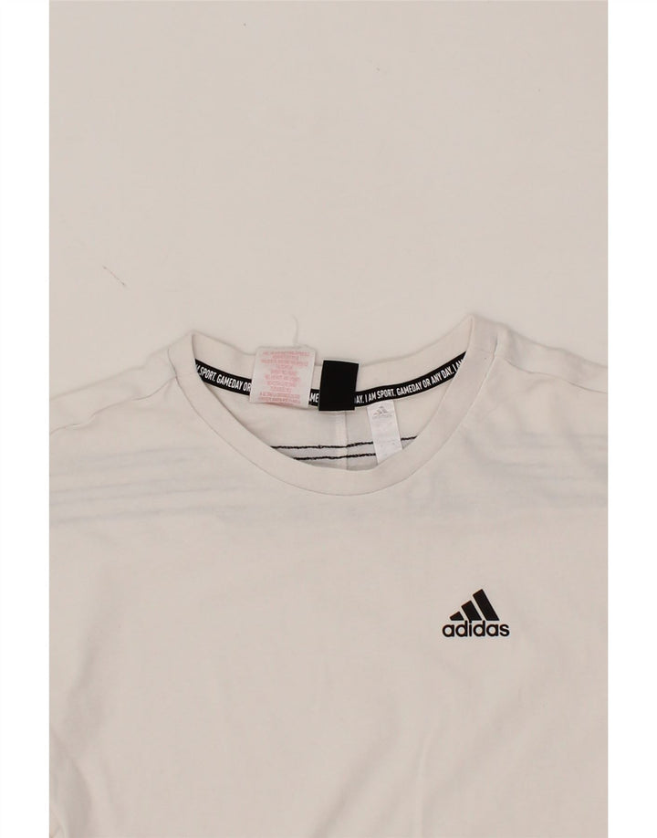 ADIDAS Girls T-Shirt Top 13-14 Years White Vintage Adidas and Second-Hand Adidas from Messina Hembry 