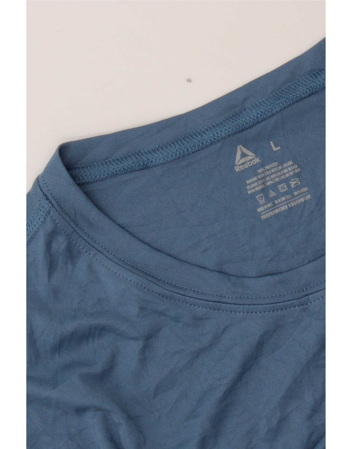 Reebok Herre T-Shirt Top Stor Blå Polyester