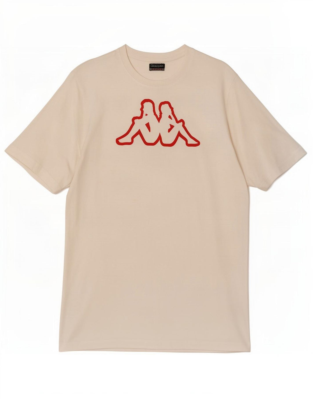 Kappa Herre Grafisk T-Shirt Top Stor Hvid Bomuld