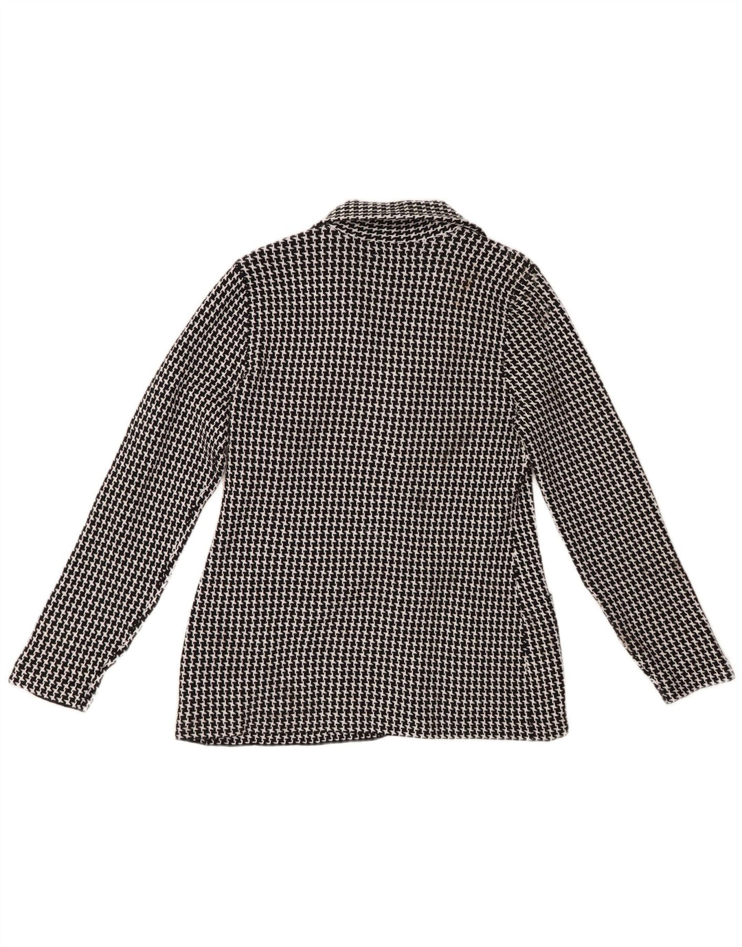 CHAPS Dame 3-knaps strik blazerjakke UK 12 Medium Black Houndstooth