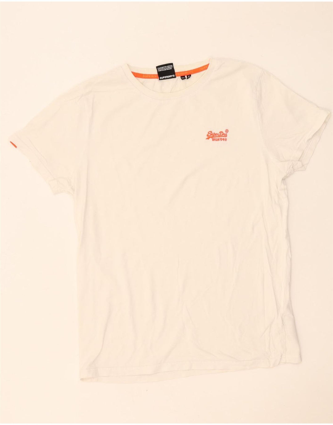 Superdry T-shirt top til mænd XL hvid bomuld