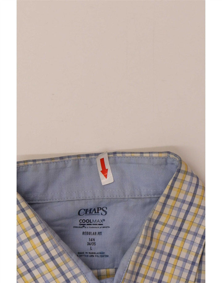 Chaps Herre Regular Fit skjorte str. 16 1/2 Large Flerfarvet ternet bomuld