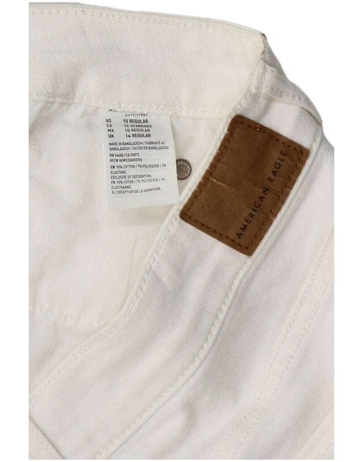 AMERICAN EAGLE Dame mini denim nederdel UK 14 Medium W30 Hvid Bomuld