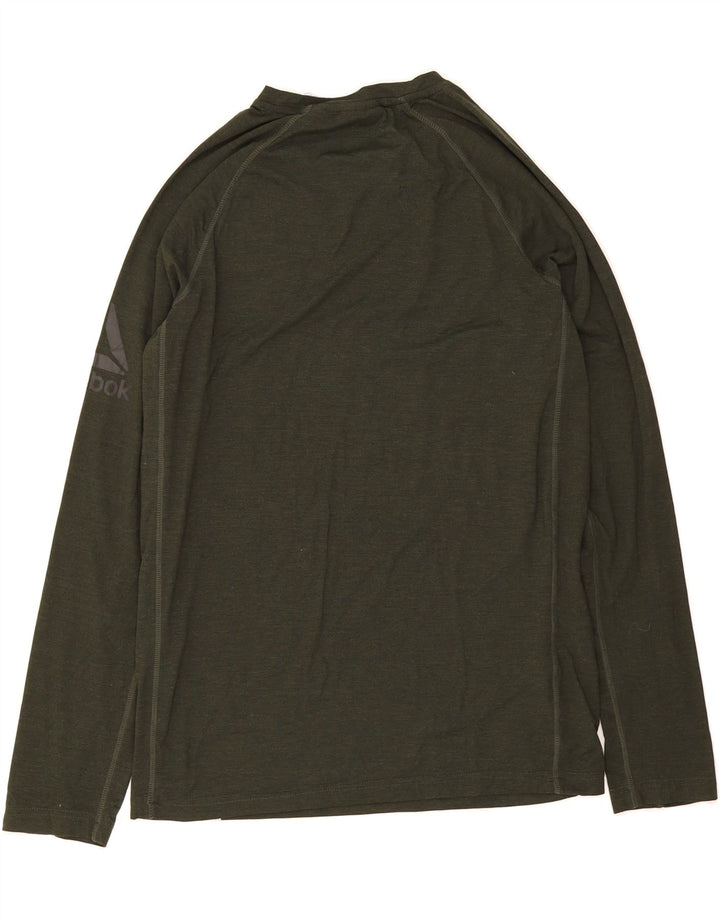 REEBOK Mens Graphic Top Long Sleeve Large Green Polyester Vintage Reebok and Second-Hand Reebok from Messina Hembry 