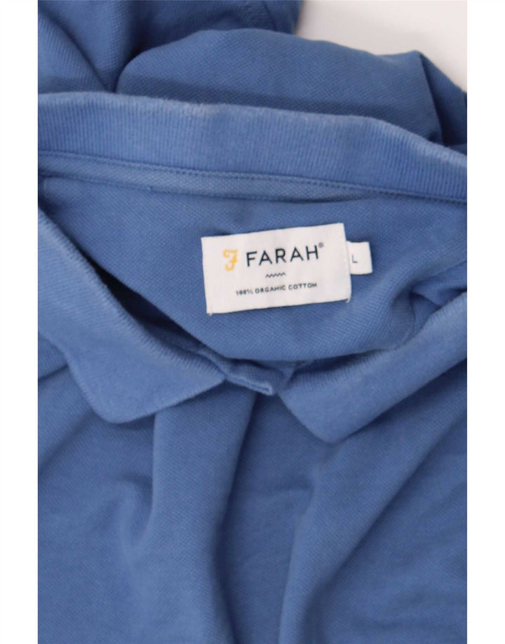Farah Poloskjorte til mænd Stor blå bomuld