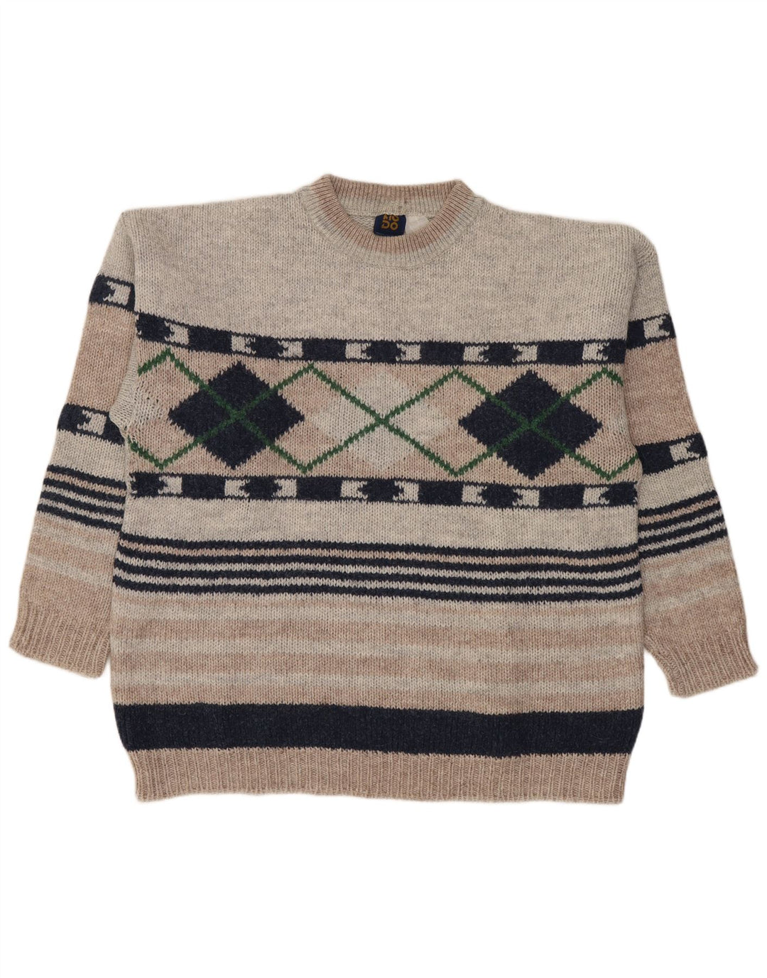 Lotto Herre Crew Neck Jumper Sweater Large Grey Argyle/Diamond