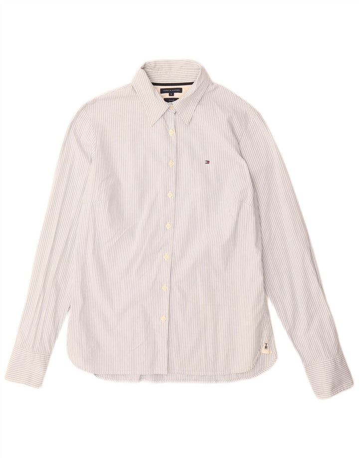 Tommy Hilfiger Dameskjorte US 8 Medium Blue Pinstripe Cotton