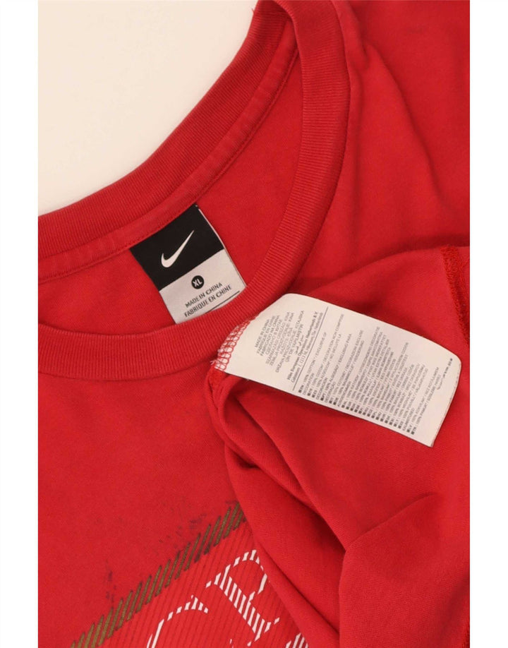Nike grafisk t-shirt top til mænd XL rød bomuld