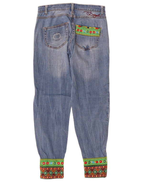Desigual Womens Joggers Tapered Jeans W24 L27 Blue Patchwork