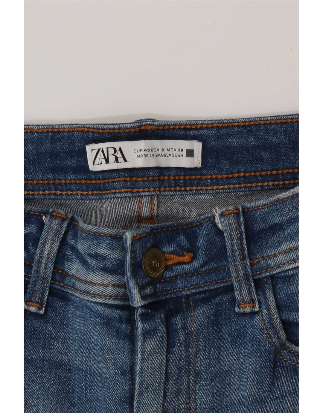 Zara Dame Distressed Slim Jeans EU 40 Medium W30 L27 Blå