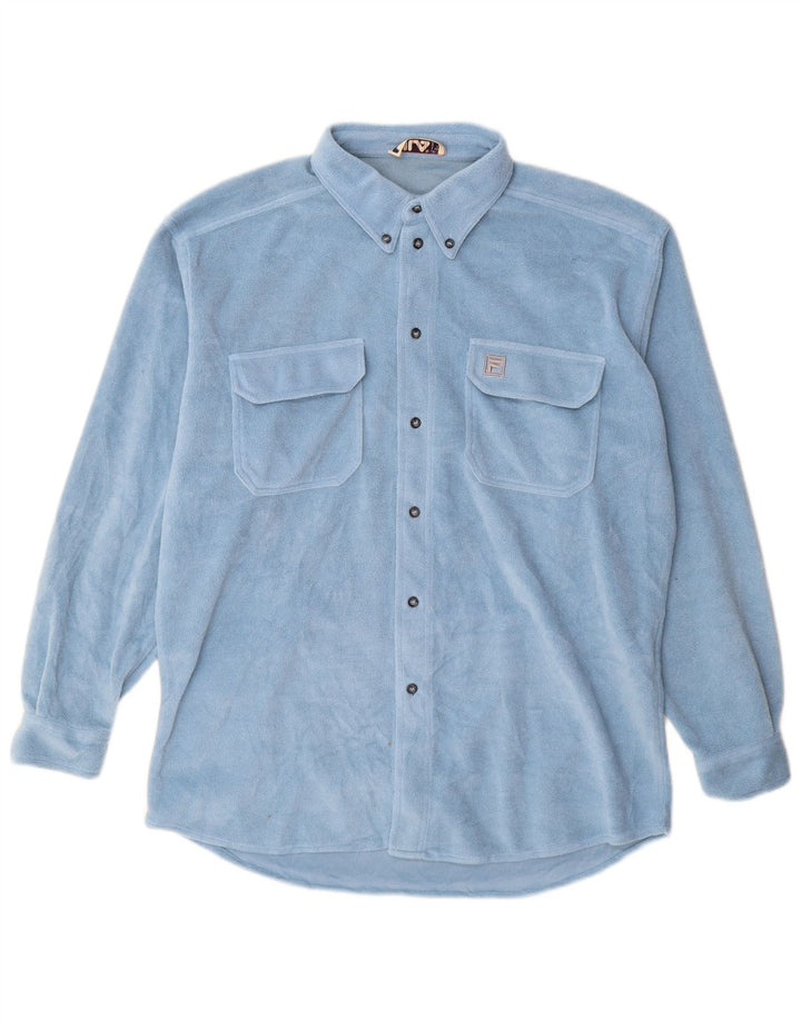 FILA Fleeceskjorte til mænd IT 52/54 Stor Blå Polyester